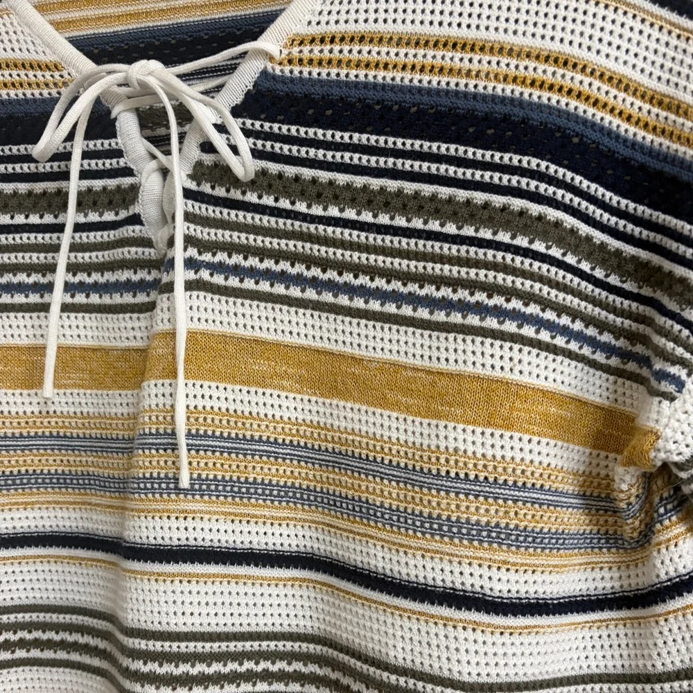Christopher & Banks Striped Sweater - Navy, White, Gold, Olive - Picture 6 of 6